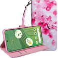 thumbnail image 1 of Case for Google Pixel 7 Case Wallet with Card Holders - Lovely Colorful Pattern PU Leather Flip Phone Case TPU Shell Folio Cover Women Men for Google Pixel 7 Cherry Blossoms, 1 of 14