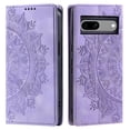 thumbnail image 1 of Case for Google Pixel 7A Wallet Case for Women Girls with Card Holder, Embossed Flower Pattern Magnetic Flip PU Leather Purse Protective Phone Cover for Google Pixel 7A, Purple, 1 of 10