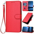 thumbnail image 1 of Case for Google Pixel 7A Wallet Cover, Kickstand PU Leather Magnetic Protective Flip Lanyard Cover with [RFID Blocking] [Card Slots]  [Wrist Strap] [TPU Interior Shockproof], Red, 1 of 12