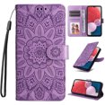 thumbnail image 1 of Case for Google Pixel 7a, Case Sunflower Embossed PU Leather Flip Cover Wallet Case with Cards Slot Holder Kickstand with Strap Protective Cover for Google Pixel 7a,Purple, 1 of 10