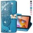 thumbnail image 1 of Case for Google Pixel 8 Case Glitter Bling with Card Holder and Stand Leather Flip Wallet Diamond Butterfly Protective Case for Google Pixel 8 Crystal Blue, 1 of 16