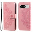 thumbnail image 1 of Case For Google Pixel 8,Decase Luxury Stylish Flower Embossed Pattern Folding PU Leather Shockproof Wallet Phone Shell With Card Slots Holder & Wristband,for Google Pixel 8 - Rosegold, 1 of 9