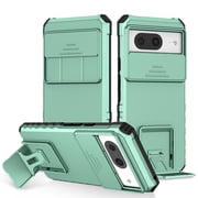 Case for Google Pixel 8, Luxury Slide Lens Cover Shockproof Drop Protection Kickstand Holder Ultra Slim Lightweight Phone Case Cover for Google Pixel 8, Mint