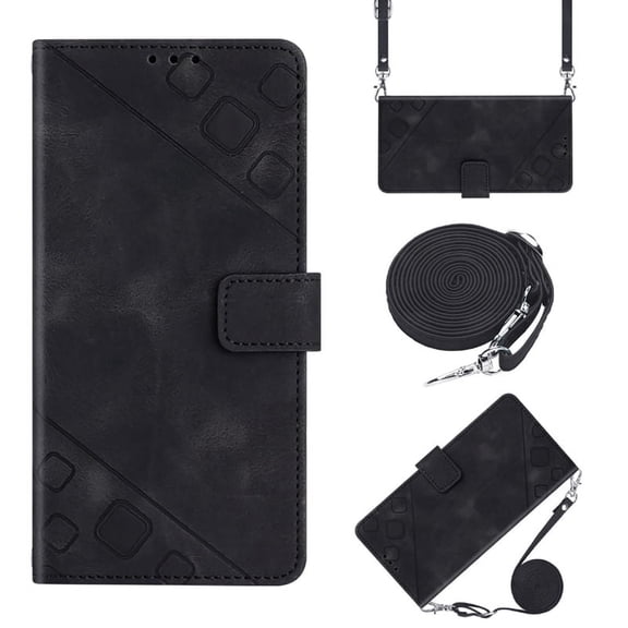 Case for Google Pixel 8 Skin Friendly PU Leather Wallet Case with Card Holder Kickstand Crossbody Lanyard Magnetic Closure Drop Protection Anti-scratch Phone Cover