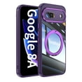 thumbnail image 1 of Case for Google Pixel 8A Case Ring Holder Kickstand Built-in Camera Lens Protector Anti-Scratch Shockproof Dustproof Protection Rugged Phone Case Cover for Google Pixel 8A, Darkpurple, 1 of 5