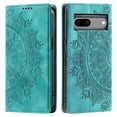 thumbnail image 1 of Case for Google Pixel 8A Wallet Case for Women Girls with Card Holder, Embossed Flower Pattern Magnetic Flip PU Leather Purse Protective Phone Cover for Google Pixel 8A, Green, 1 of 10
