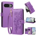 thumbnail image 1 of Case For Google Pixel 9 / 9 Pro Butterfly Flower Multi-card Holder Zipper Wallet With Lanyard Magnetic Clasp Flip Stand Leather Phone Case,Purple,For Pixel 9 / 9 Pro, 1 of 8
