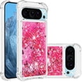 thumbnail image 1 of Case for Google Pixel 9 Case Glitter Liquid Cute Clear Phone Case,Floating Quicksand Shockproof Protective Bumper Soft TPU Cover for Google Pixel 9 / Pixel 9 Pro Love Pink YB, 1 of 14