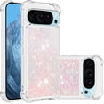 thumbnail image 1 of Case for Google Pixel 9 Case Glitter Liquid Cute Clear Phone Case,Floating Quicksand Shockproof Protective Bumper Women Girls Cover for Google Pixel 9 / Pixel 9 Pro Star Pink YB, 1 of 14