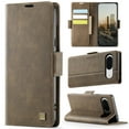 thumbnail image 1 of Case for Google Pixel 9, Premium PU Leather Flip Wallet Cover with RFID Blocking Card Slots & Kickstand, Full Body Shockproof Drop Protective Classic Business Durable Phone Case, Coffee, 1 of 11