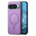 thumbnail image 1 of Case for Google Pixel 9 / 9 Pro Magnetic Compatible with MagSafe, Slim Luxury Skin-Feel PU Leather Non-Slip Grip Shockproof Cover Magnetic Support Car Mount Case for Google Pixel 9 / 9 Pro, Purple, 1 of 9