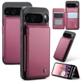 thumbnail image 1 of Case for Google Pixel 9 Pro XL with Card Holder, Retro PU Leather RFID Blocking Credit Card Slots Double Magnetic Clasp Flip Kickstand Shockproof Phone Cover for Google Pixel 9 Pro XL,Winered, 1 of 9
