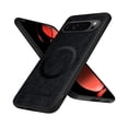 thumbnail image 1 of Case for Google Pixel 9 Pro XL, Compatible with Magsafe, Ultra Slim Drop Protective Shockproof Back Case Anti-Slip, PU Leather + Soft TPU, Support Magnetic Car Mount for Google Pixel 9 Pro XL - Black, 1 of 9