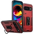 thumbnail image 1 of Case For Google Pixel 9 Pro XL,Military Grade  [Built-in Kickstand] Magnetic Ring Holder Heavy Duty TPU+PC Shockproof Drop Protection Phone Case For Google Pixel 9 Pro XL,6.8" 2024 (Red), 1 of 7