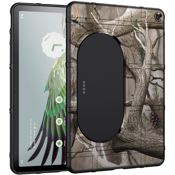 Case for Google Pixel Tablet (2023), Nakedcellphone Rugged Shield Protective Cover [Anti-Fingerprint, Matte Grip Texture, Dock Compatible] - Bushwolf Camo