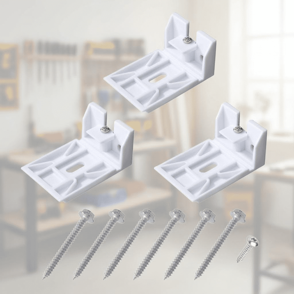 3/4-Inch Blind Shade Mounting Brackets for Cellular, Honeycomb, and Pleated Shades - Universal Replacement Hardware Set of 3