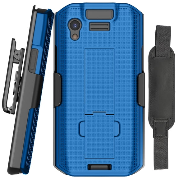 Case + Hand Strap + Belt Clip Combo for Zebra TC21 TC26 Mobile Computer Scanner, Nakedcellphone Slim Hard Shell Cover with Kickstand and [Rotating/Ratchet] Belt Hip Holster Holder Combo