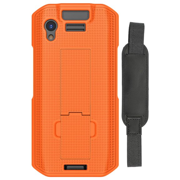 Case + Hand Strap Combo for Zebra TC21 TC26 Mobile Computer Scanner, Nakedcellphone Textured Slim Hard Shell Protector Cover with Kickstand