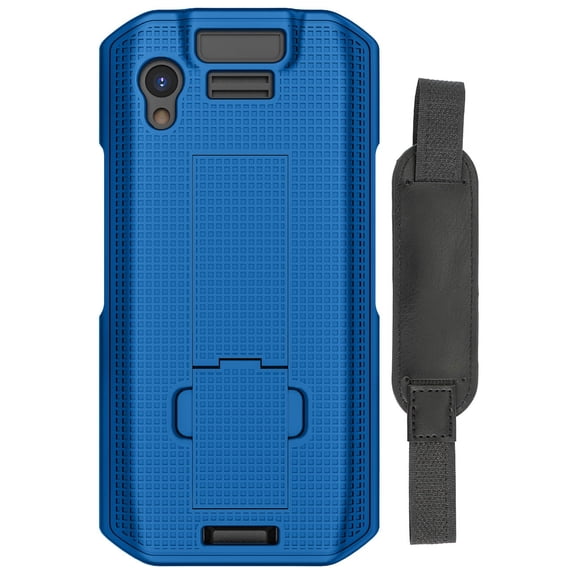 Case + Hand Strap Combo for Zebra TC21 TC26 Mobile Computer Scanner, Nakedcellphone Textured Slim Hard Shell Protector Cover with Kickstand