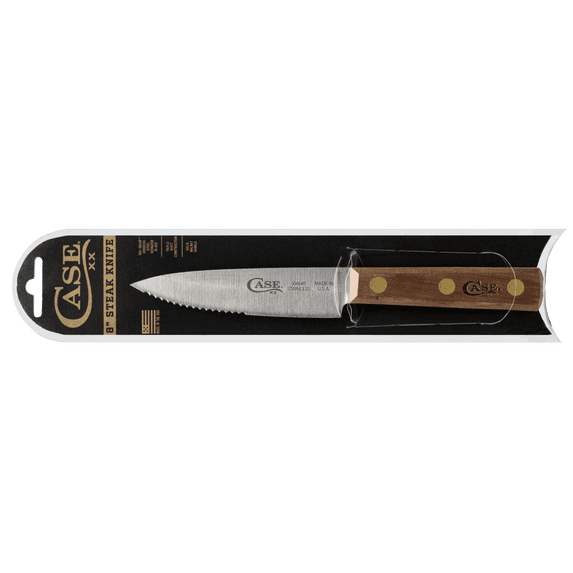 Case Knives 11079 Steak Knife with Solid Walnut Handle – 5" Tru-Sharp Surgical Stainless Steel Blade Kitchen Cutlery