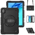 thumbnail image 1 of Case for Matepad SE 11 Inch 2024 with Screen Protector, 360 Degree Rotating Kickstand Hand Strap Heavy Duty Shockproof Cover with Shoulder Strap, Black, 1 of 7