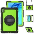 thumbnail image 1 of Case for Matepad SE 11 Inch 2024 with Screen Protector, 360 Degree Rotating Kickstand Hand Strap Heavy Duty Shockproof Cover with Shoulder Strap, Lime PC, 1 of 7