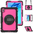 thumbnail image 1 of Case for Matepad SE 11 Inch 2024 with Screen Protector, 360 Degree Rotating Kickstand Hand Strap Heavy Duty Shockproof Cover with Shoulder Strap, Rose PC, 1 of 7
