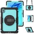 thumbnail image 1 of Case for Matepad SE 11 Inch 2024 with Screen Protector, 360 Degree Rotating Kickstand Hand Strap Heavy Duty Shockproof Cover with Shoulder Strap, Sky Blue PC, 1 of 7