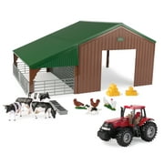 Case IH 1:32 Scale Tractor and Shed Playset with Animals and Accessories