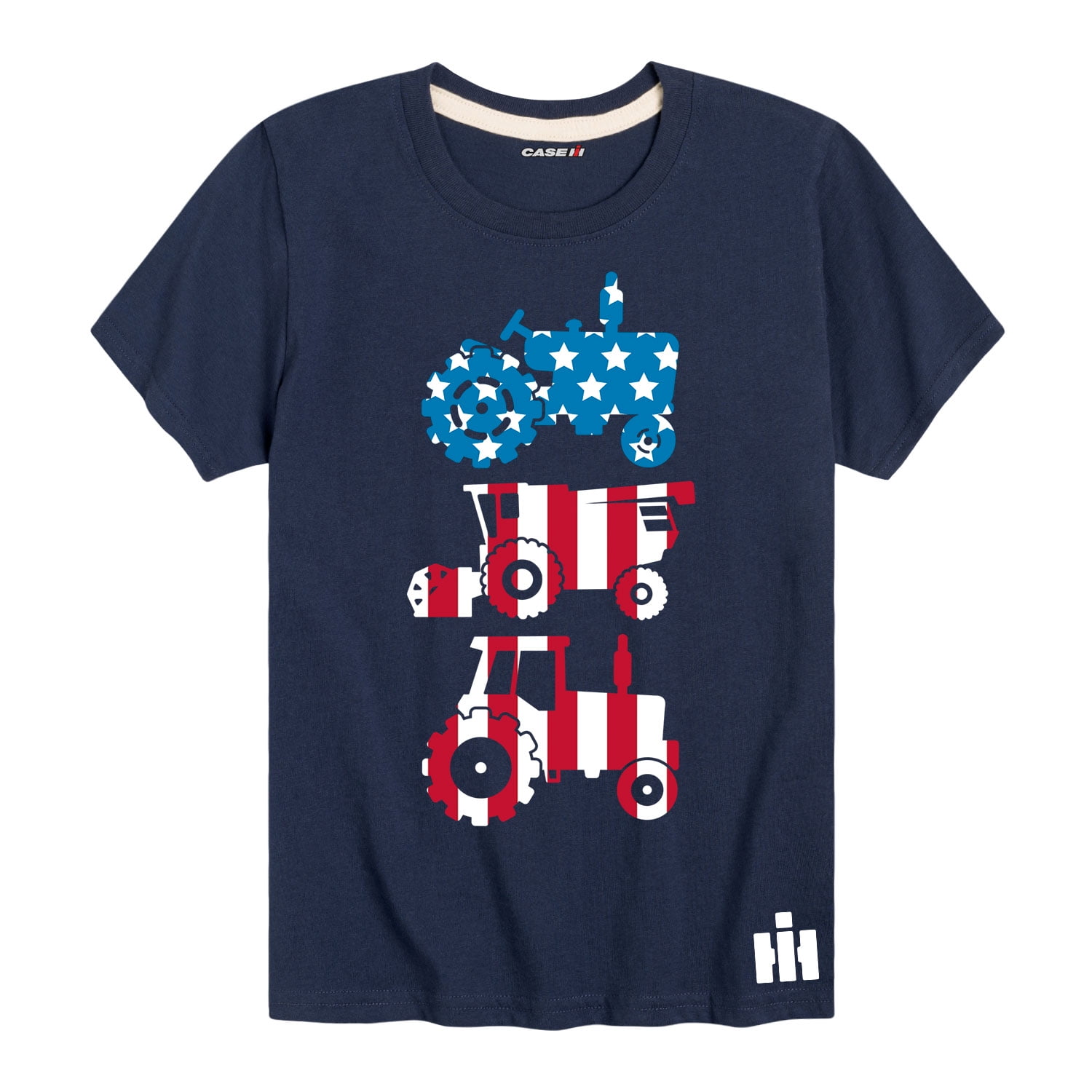 Navy American Flag Tractors Graphic Knit T-Shirt - 2T