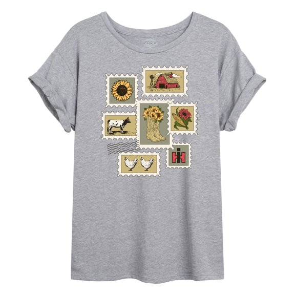 Case IH - CNH Farm Stamps - Juniors Oversized Graphic T-Shirt