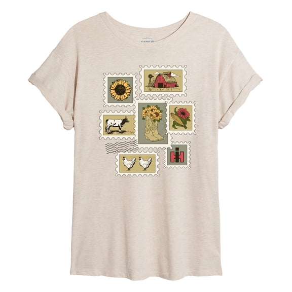 Case IH - CNH Farm Stamps - Juniors Oversized Graphic T-Shirt