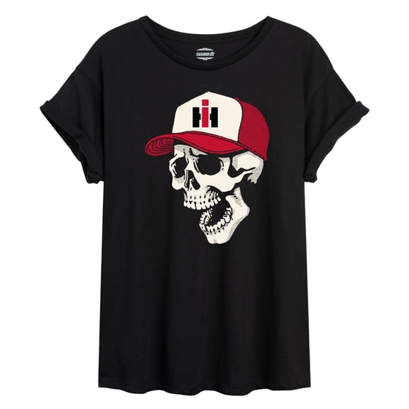 Case IH - CNH Skull Hat - Juniors Oversized Graphic T-Shirt
