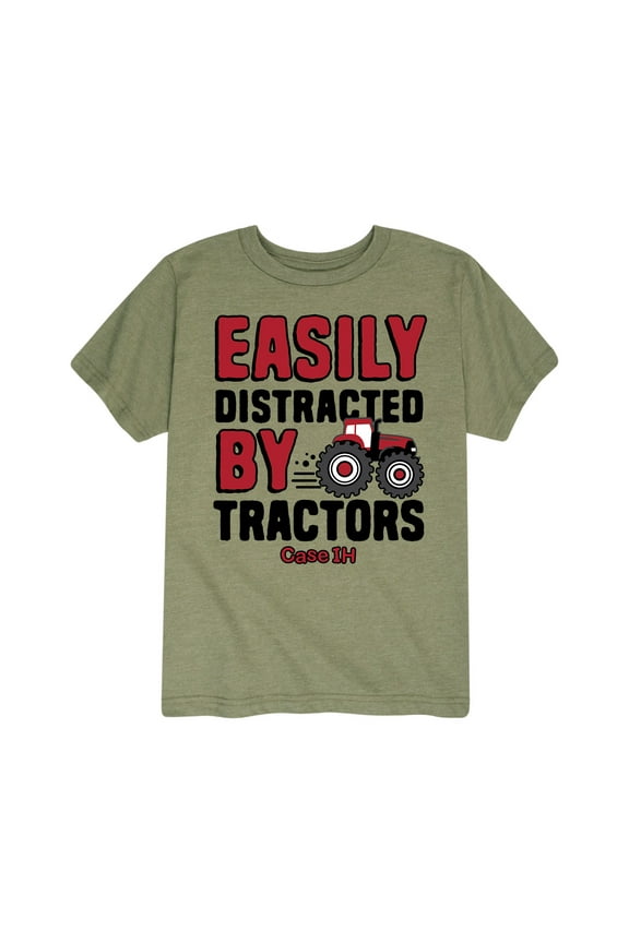 Distracted By Tractors - Toddler Short Sleeve Graphic T-Shirt