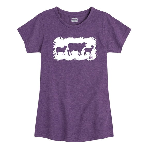 Case IH - Farm Animal Sketchy - Girls Fitted Short Sleeve Graphic T-Shirt
