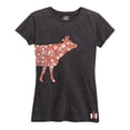 thumbnail image 1 of Case IH - Floral Cow IH - Women's Short Sleeve Graphic T-Shirt, 1 of 4