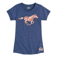 thumbnail image 1 of Case IH - Floral Running Horse - Youth Girl Short Sleeve T-Shirt, 1 of 5