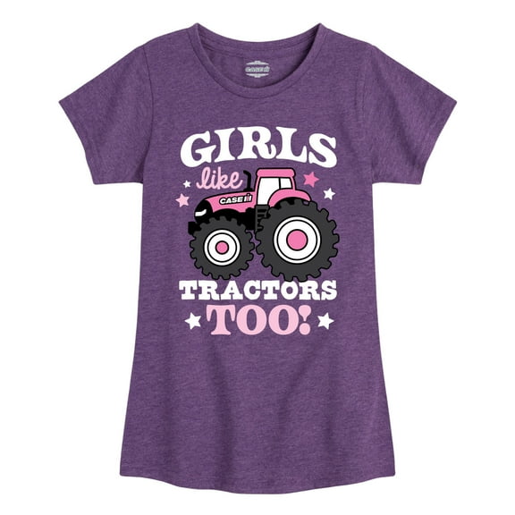 Case IH - Girls Like Tractors Too - Toddler Girls Short Sleeve Graphic T-Shirt