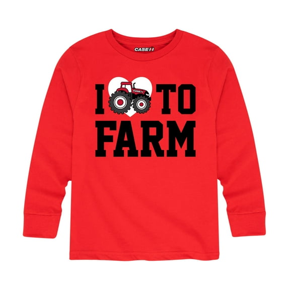 Case IH - I Love To Farm - Toddler Long Sleeve Graphic T-Shirt