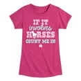 thumbnail image 1 of Case IH - If It Involves Horses Count Me In - Youth Girls Short Sleeve Graphic T-Shirt, 1 of 4