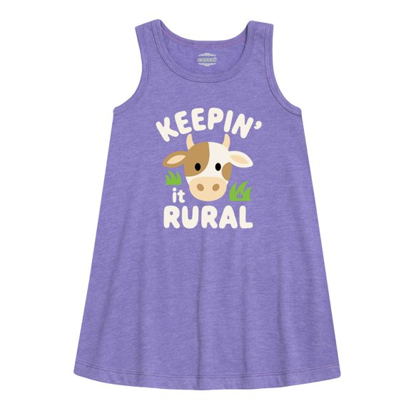 Case IH - Keepin It Rural Cow  - Girls Aline Dress