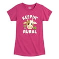 thumbnail image 1 of Case IH - Keepin It Rural Cow - Girls Fitted Short Sleeve Graphic T-Shirt, 1 of 5