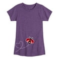 thumbnail image 1 of Case IH - Ladybug Heart Trail - Toddler Girls Short Sleeve Graphic T-Shirt, 1 of 4