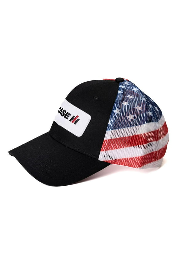 Logo American Flag Mesh Back Hat, CIHFM