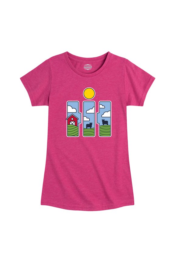 - Logo Farm Fill - Girls Fitted Short Sleeve Graphic T-Shirt
