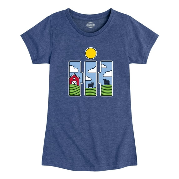 Case IH - Logo Farm Fill - Girls Fitted Short Sleeve Graphic T-Shirt