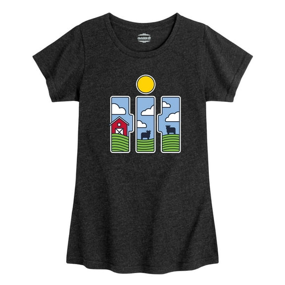 Case IH - Logo Farm Fill - Girls Fitted Short Sleeve Graphic T-Shirt