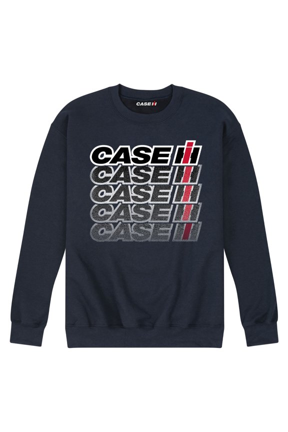 Case IH Logo Repeat Fade - Men's Crew Neck Fleece Pullover