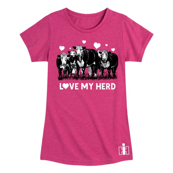 Case IH - Love My Herd - Youth Girls Short Sleeve Graphic T-Shirt