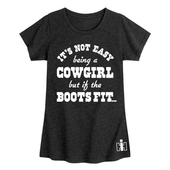 Case IH - Not Easy Being A Cowgirl - Youth Girls Short Sleeve Graphic T-Shirt
